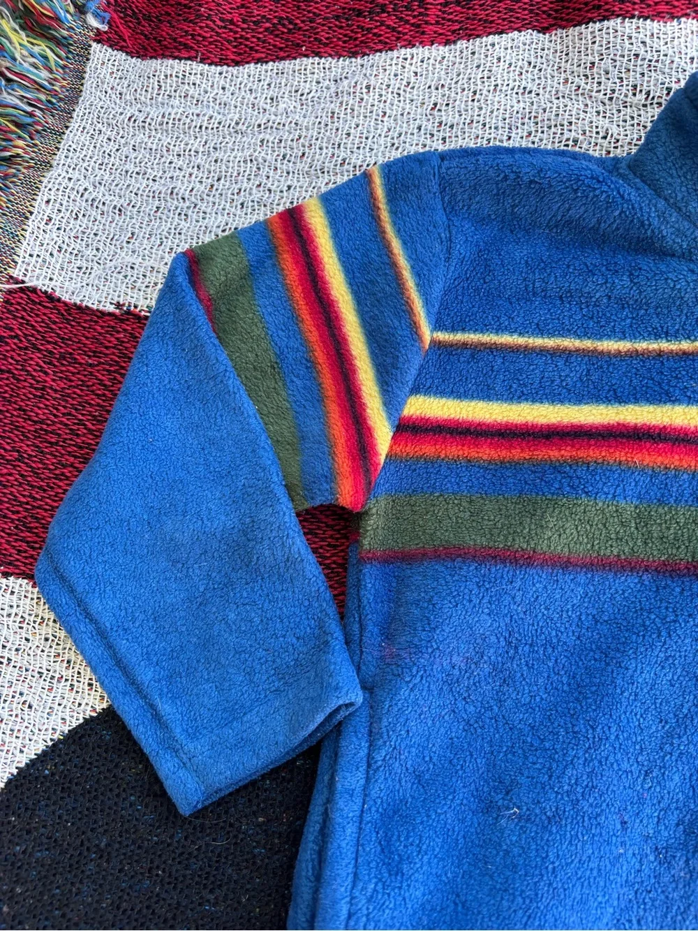 VINTAGE Y2K OLD NAVY FLEECE STRIPE HALF ZIP PULLOVER SWEATSHIRT SIZE 4T